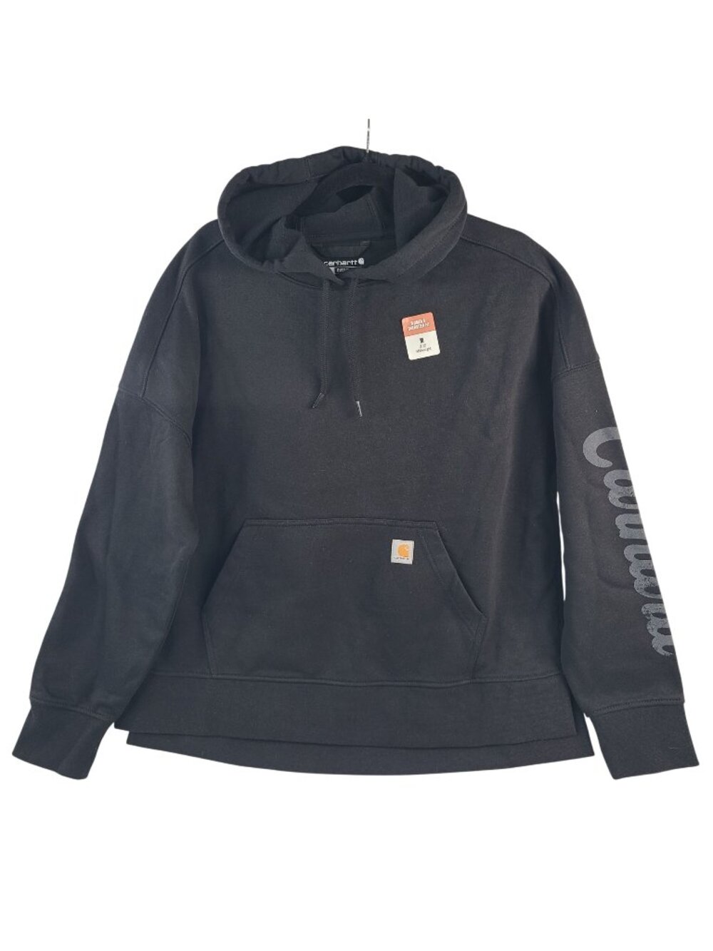NEW Carhartt Women's Black Oversized Fit Hoodie Midweight M (8-10) Logo